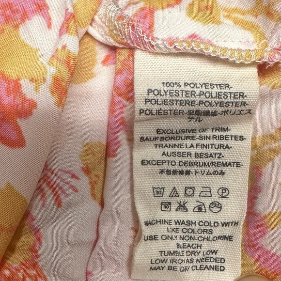 Free people Bohemian Floral Blouse with Purple Sleeves size M - Picture 7 of 7